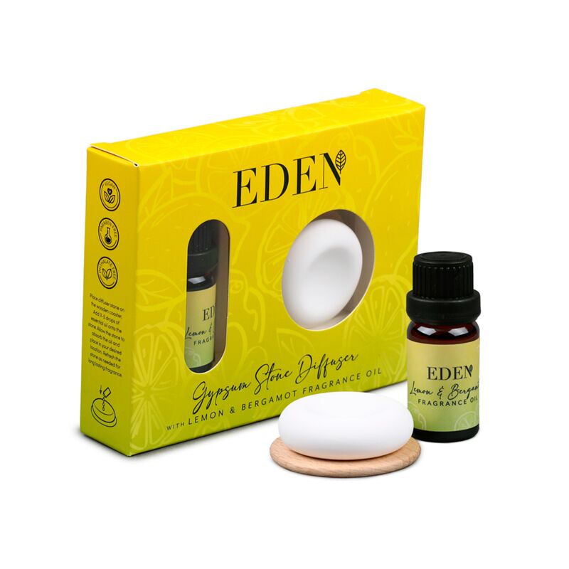 Eden Zitronen-Bergamotte-Gipsstein-Diffusor und Duftöl-Set