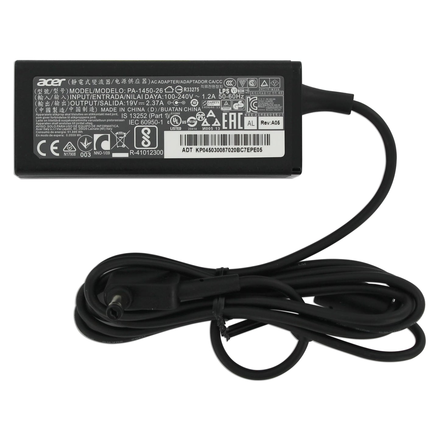 Acer Laptop Adapter 45W Schwarz