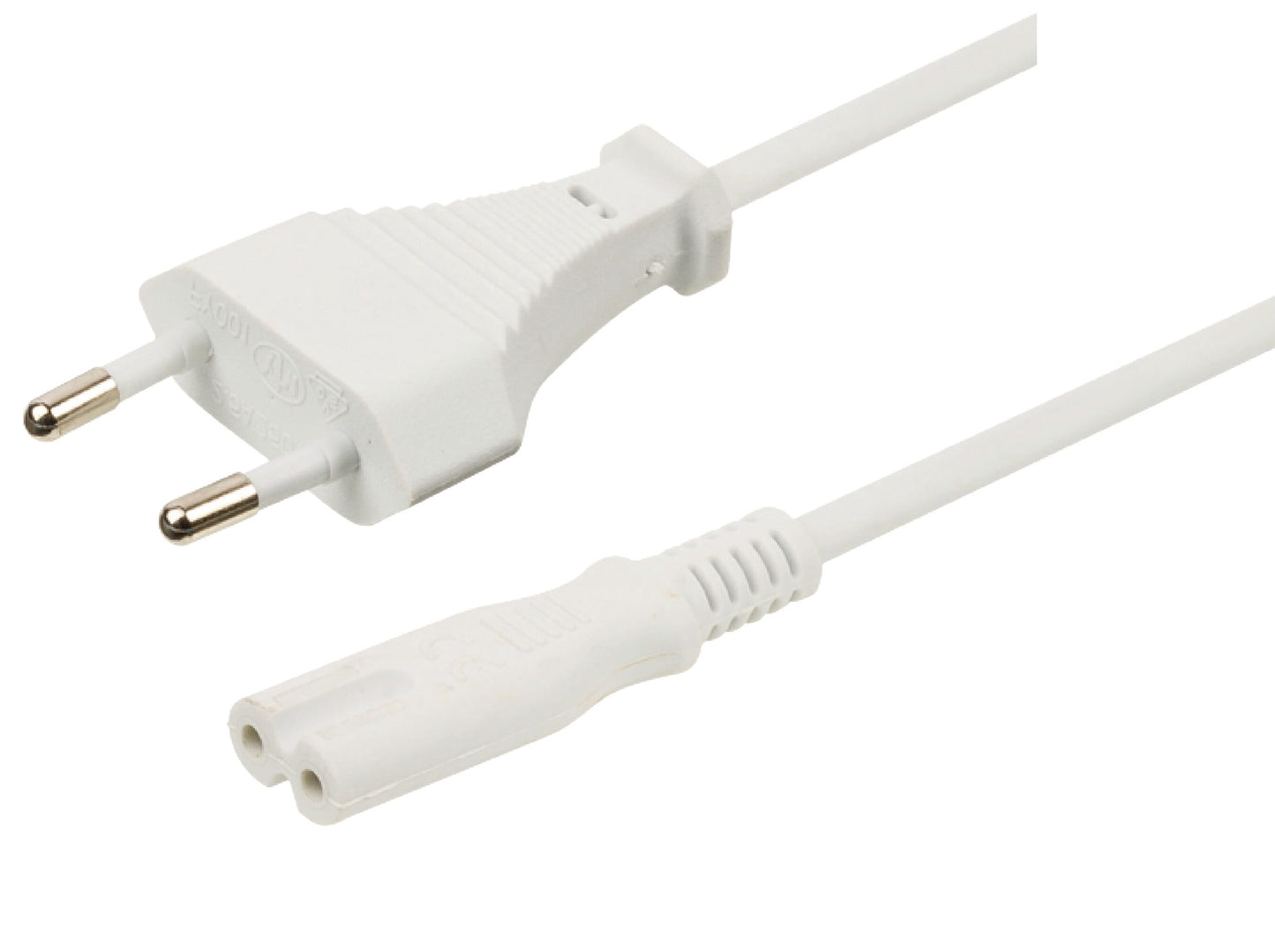 Handelsmarktlabel zu IEC320-C7-Stromkabel 3 Meter weiß
