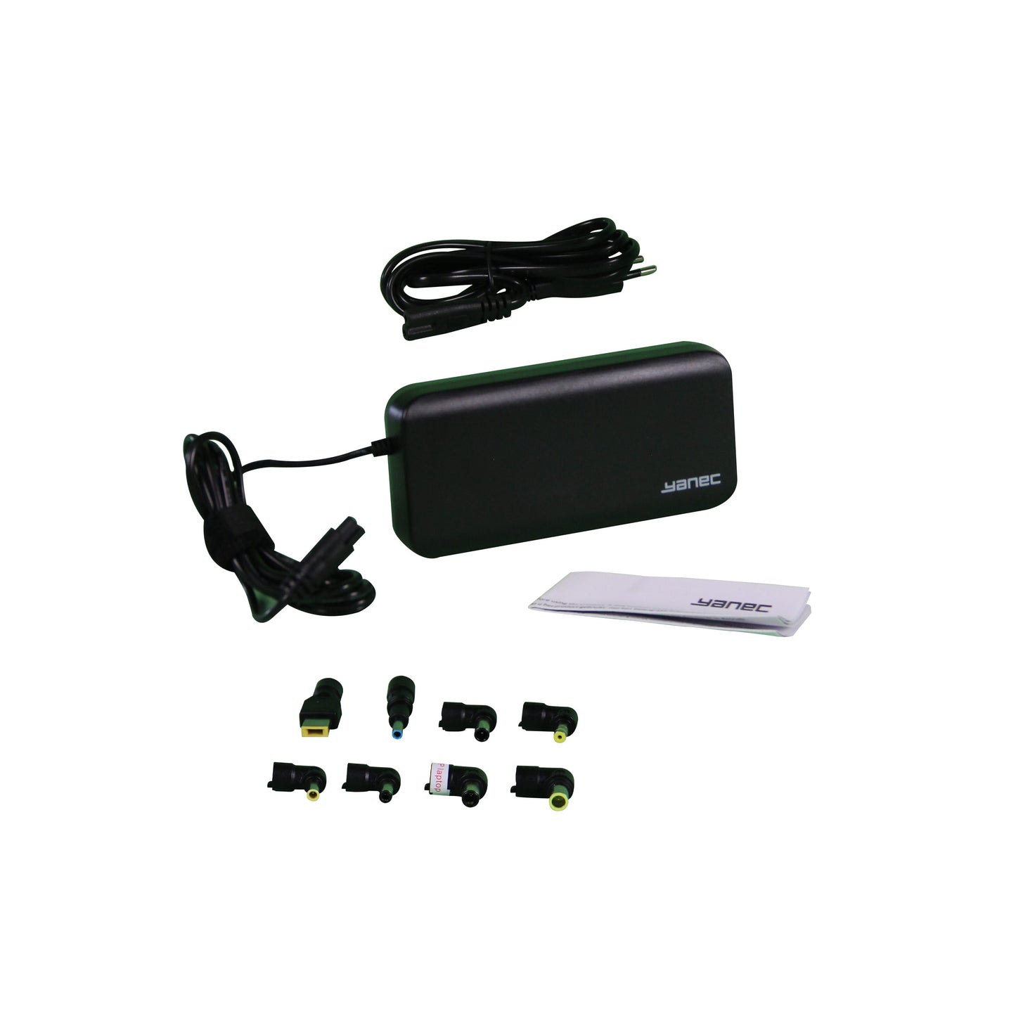 Yanec Universal Laptop Adapter 90W mit 8 Spitzen schwarz