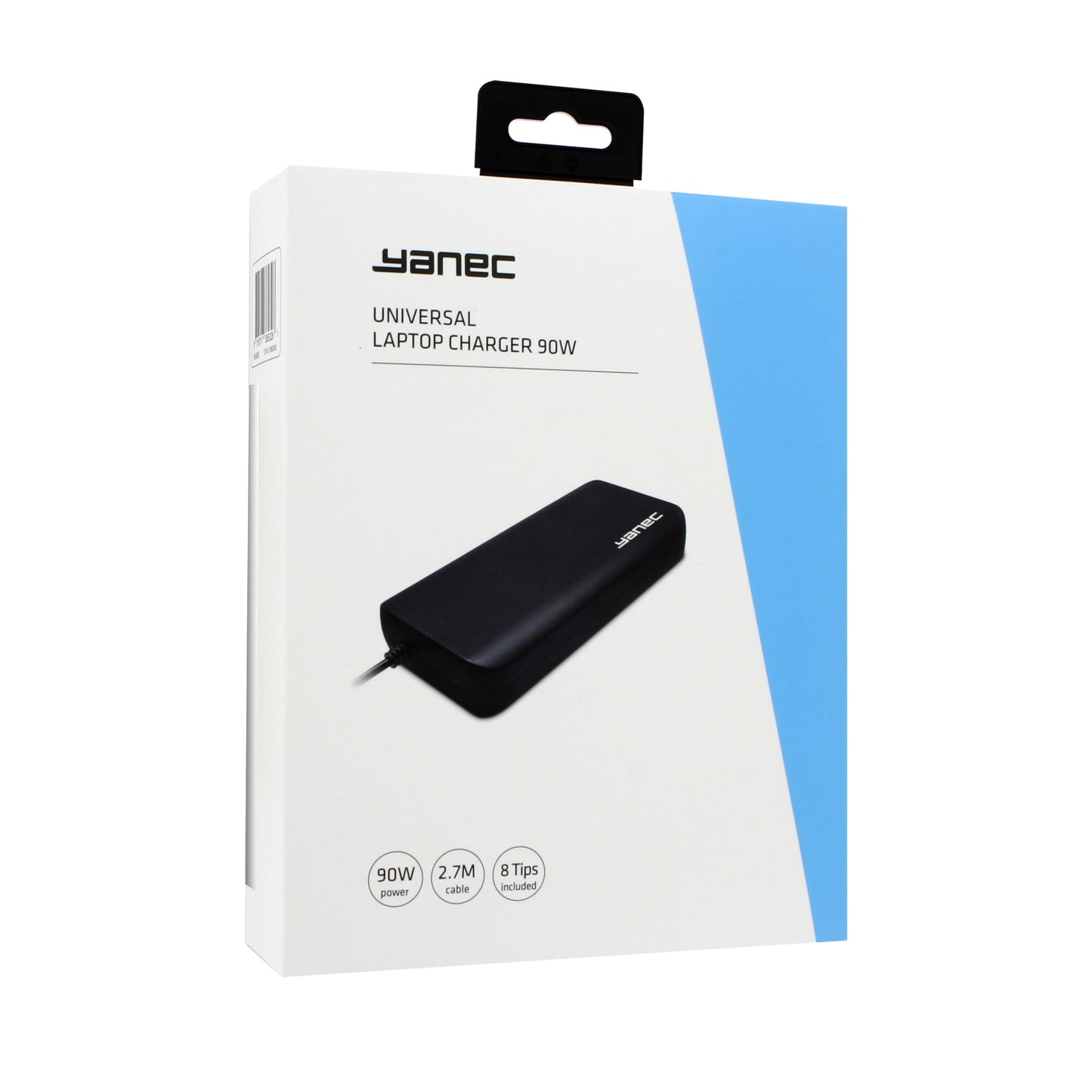 Yanec Universal Laptop Adapter 90W mit 8 Spitzen schwarz