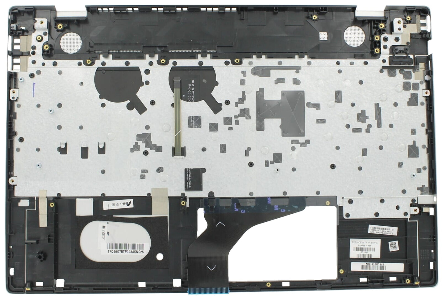Hp laptop keyboard qwerty us top cover, pilver