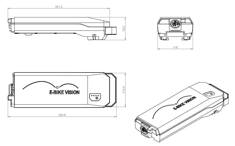 E-Bike Vision Powerpack Lite 360WH Gepäck E-Bike Vision