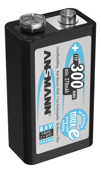 Ansmann nimh Batterie 9 Volt E Block Typ 300 Maxe 1er Blister