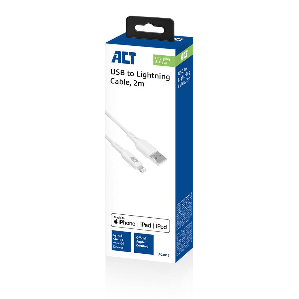 ACT USB A bis Lightning Last Data Cable 2m MFI zertifiziert