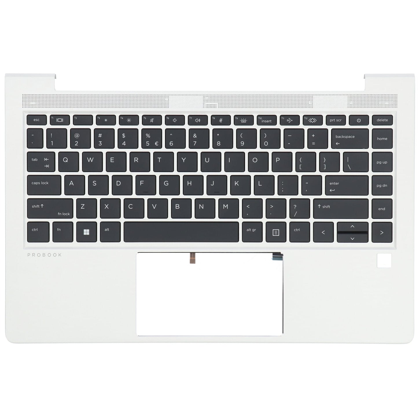 HP Laptop -Tastatur QWERTY Us + Top Cover, Backlit -Silver
