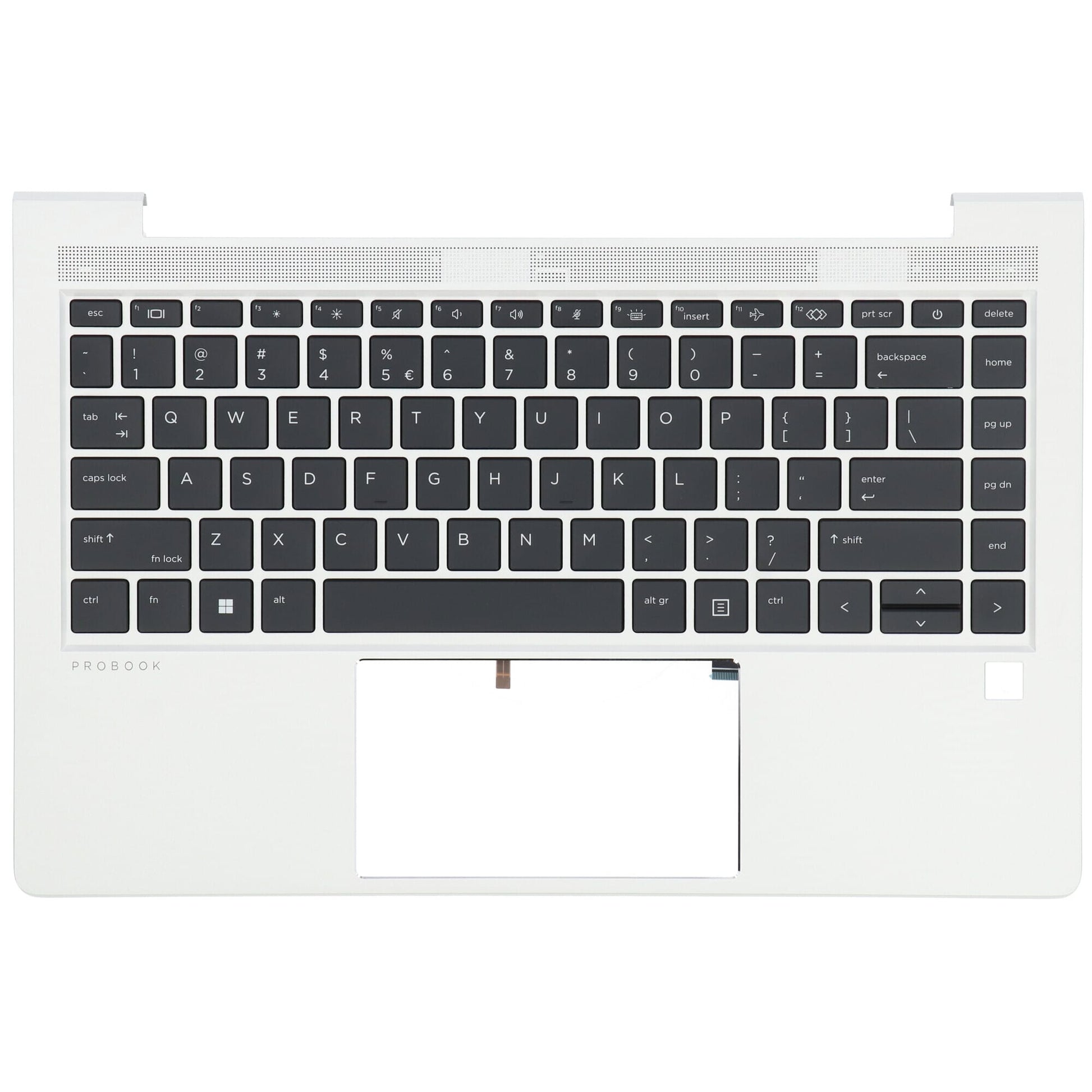 HP Laptop -Tastatur QWERTY Us + Top Cover, Backlit -Silver