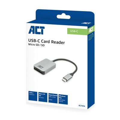 ACT-Konnektivität USB-C-Kartenleser für SD und MICRO SD, SD 4.0 UHS-I