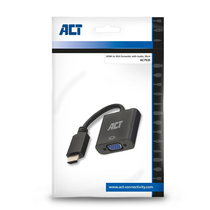 Akt 0,15 m, HDMI-A-Male an VGA-Adapter mit Audio