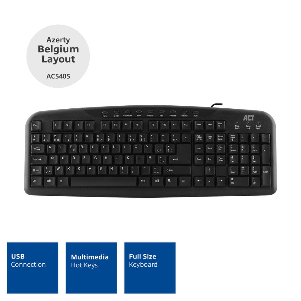 ACT -Tastatur USB, Asery, Schwarz