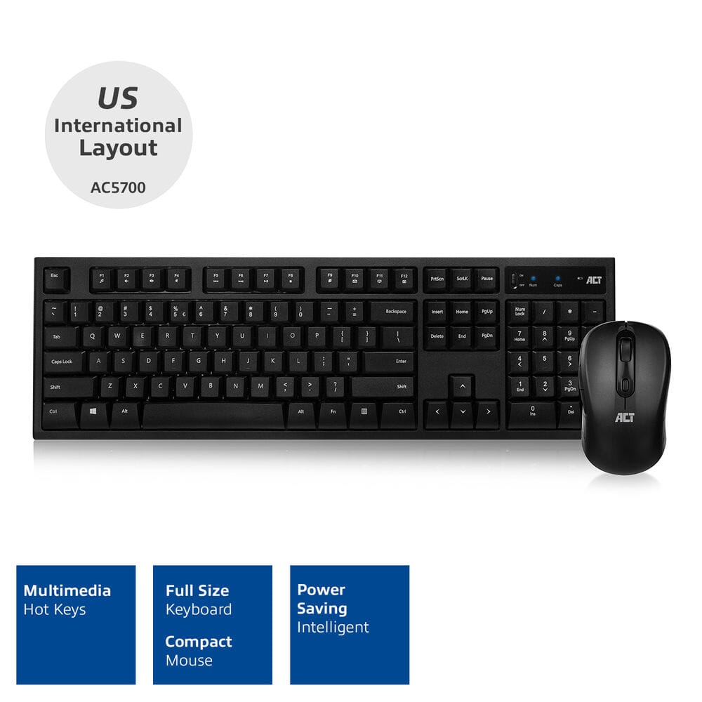 Act Wireless Tastatur und Maus USB -Nano -Empfänger QWERTY
