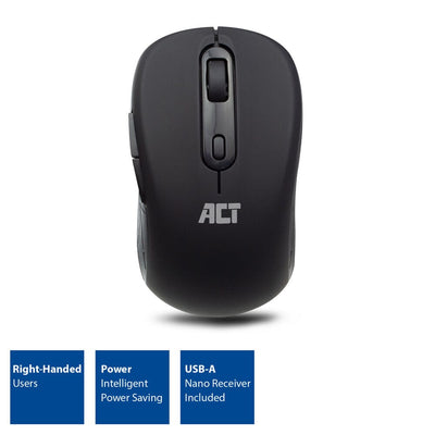 ACT Wireless Maus, USB -Nano -Empfänger, 1600 dpi, schwarz
