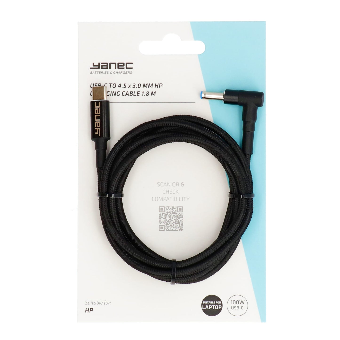 Yanec USB-C bis 4,5 x 3,0 mm PS-Ladekabel 1,8 m