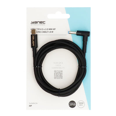 Yanec USB-C bis 4,5 x 3,0 mm PS-Ladekabel 1,8 m