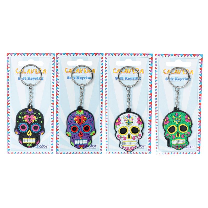Slide de Los Muertos mexikanischer Todesübergang PVC -Schlüsselhalter