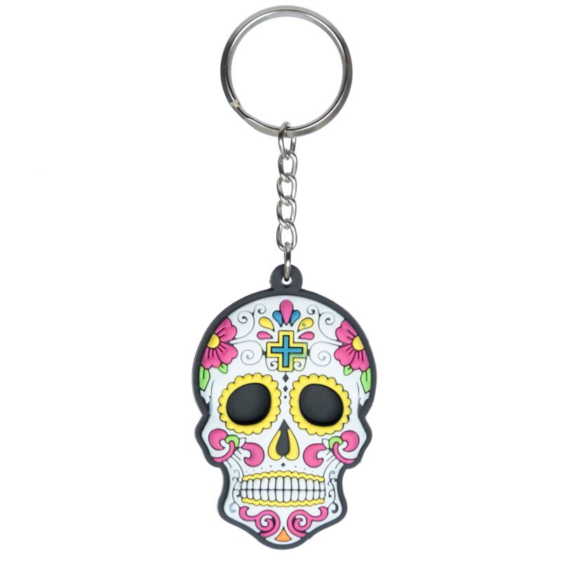 Slide de Los Muertos mexikanischer Todesübergang PVC -Schlüsselhalter