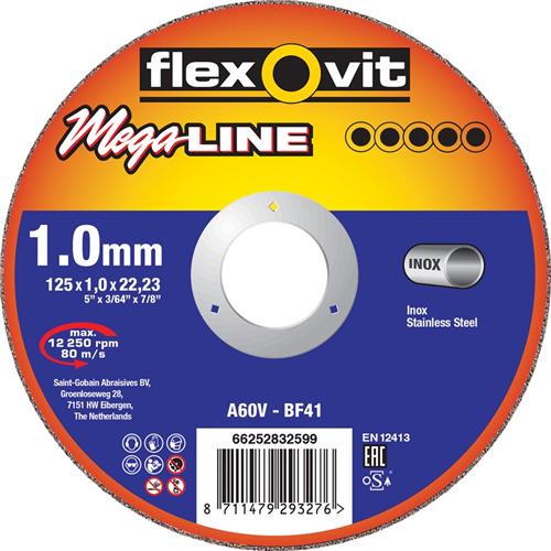 Flexovit dss mega-line 230x1,9x22,23 a36v t41 edelstahl | 25 Stk