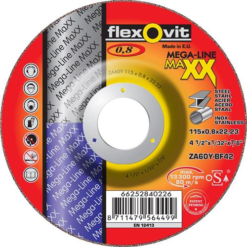 Flexovit DSS Maxx Edelstahl 125x0,8x22,23 ZA60Y T42 | 25 Stk