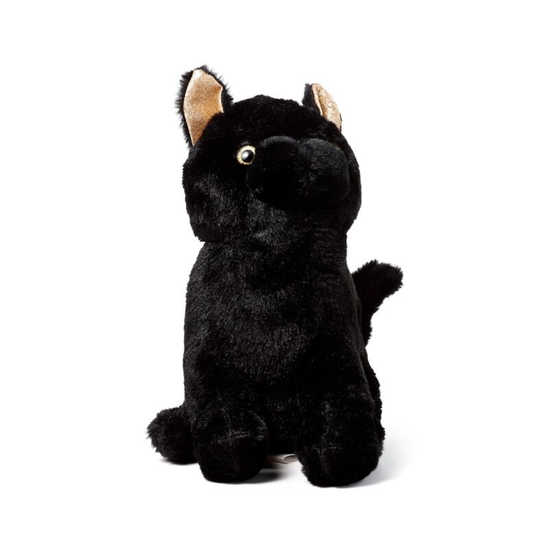Schwarze Katzenplüsch -Türstopper