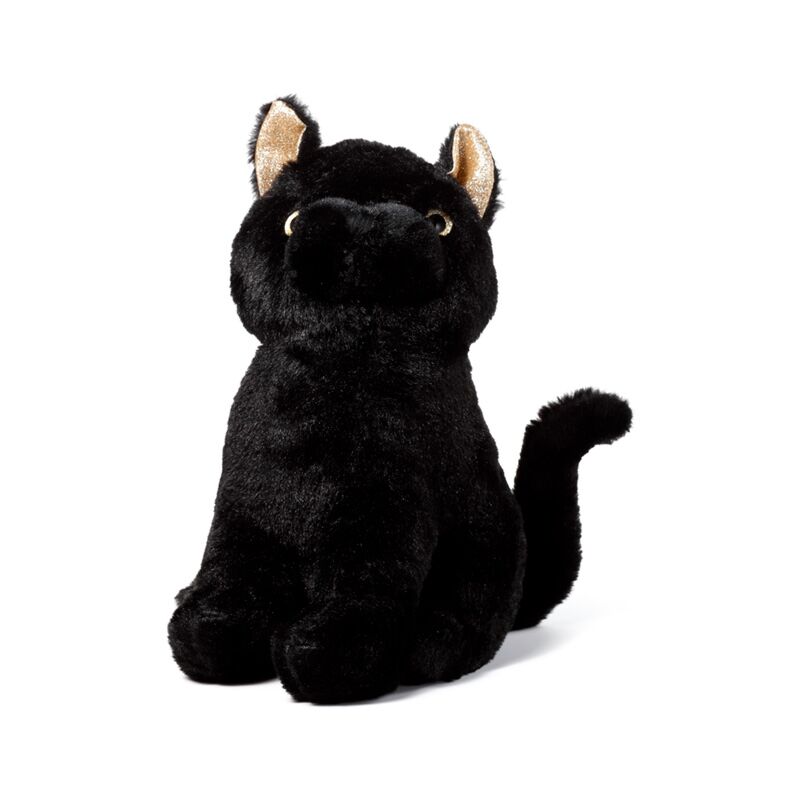 Schwarze Katzenplüsch -Türstopper