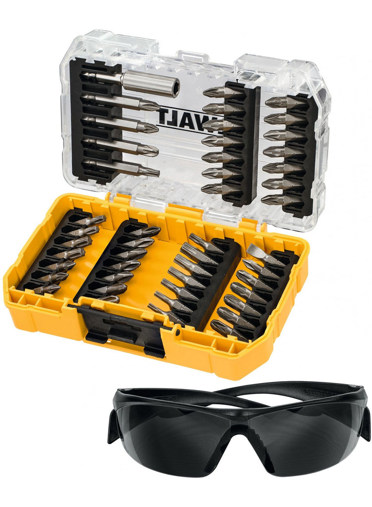 Dewalt Zubehör 53-teiliges Schraubendreher-Bit-Set mit Sonnenbrille | im harten Fall - dt70703-qz