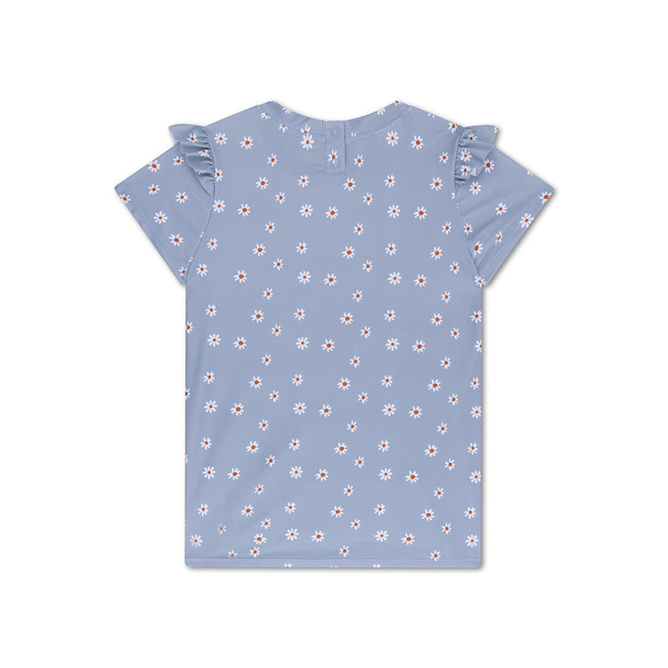Daisy Flower | Blue UV -Schwimmhemd mit kurzen Ärmeln