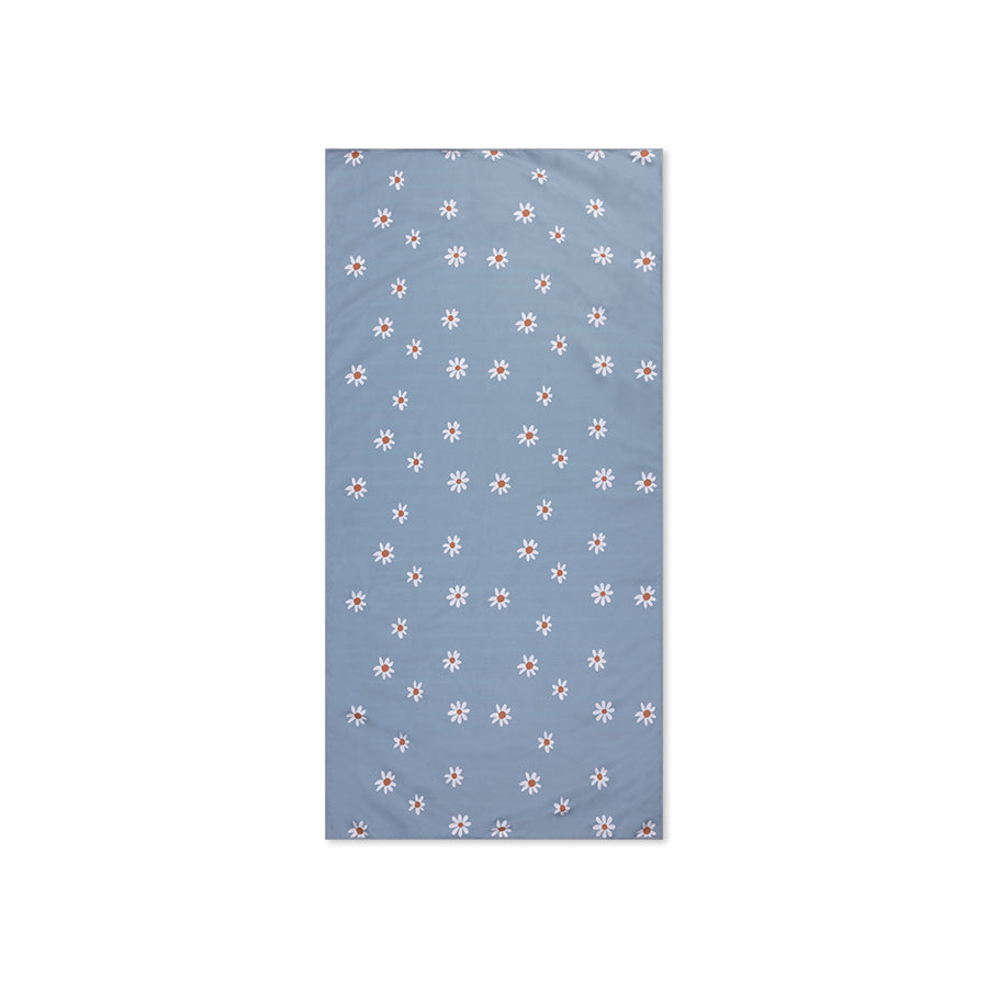 Daisy Flower | Blaues Mikrofie -Handtuch 135 x 65 cm