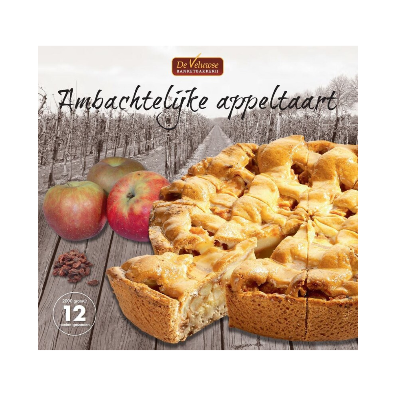 De Veluwe Confectionery handwerklicher Apfelkuchen 12 Stück (2 kg)