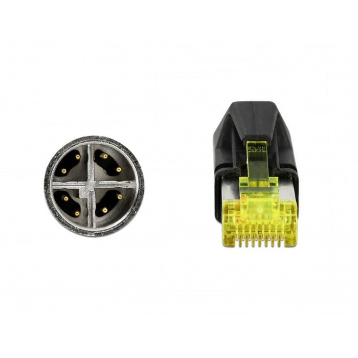 Delock-Netzwerkkabel M12 8 Pin X-codiert> RJ45 Hirose-Stecker