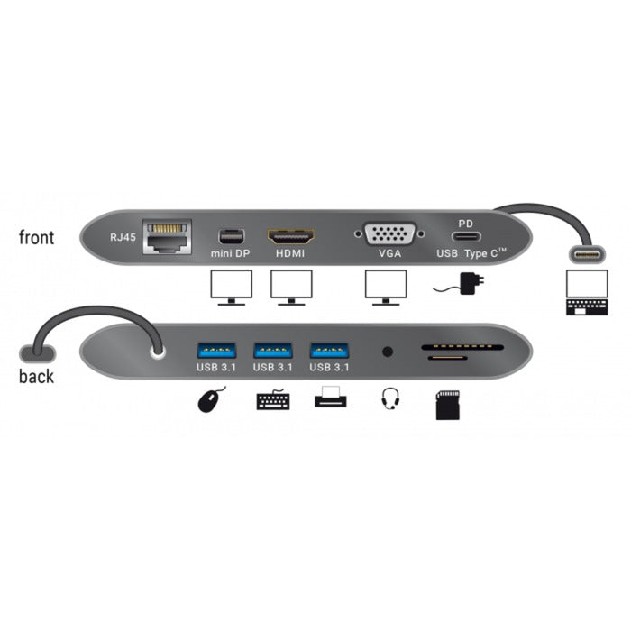 Delock USB Typ-C 3.1 Docking Station 4K 30 Hz