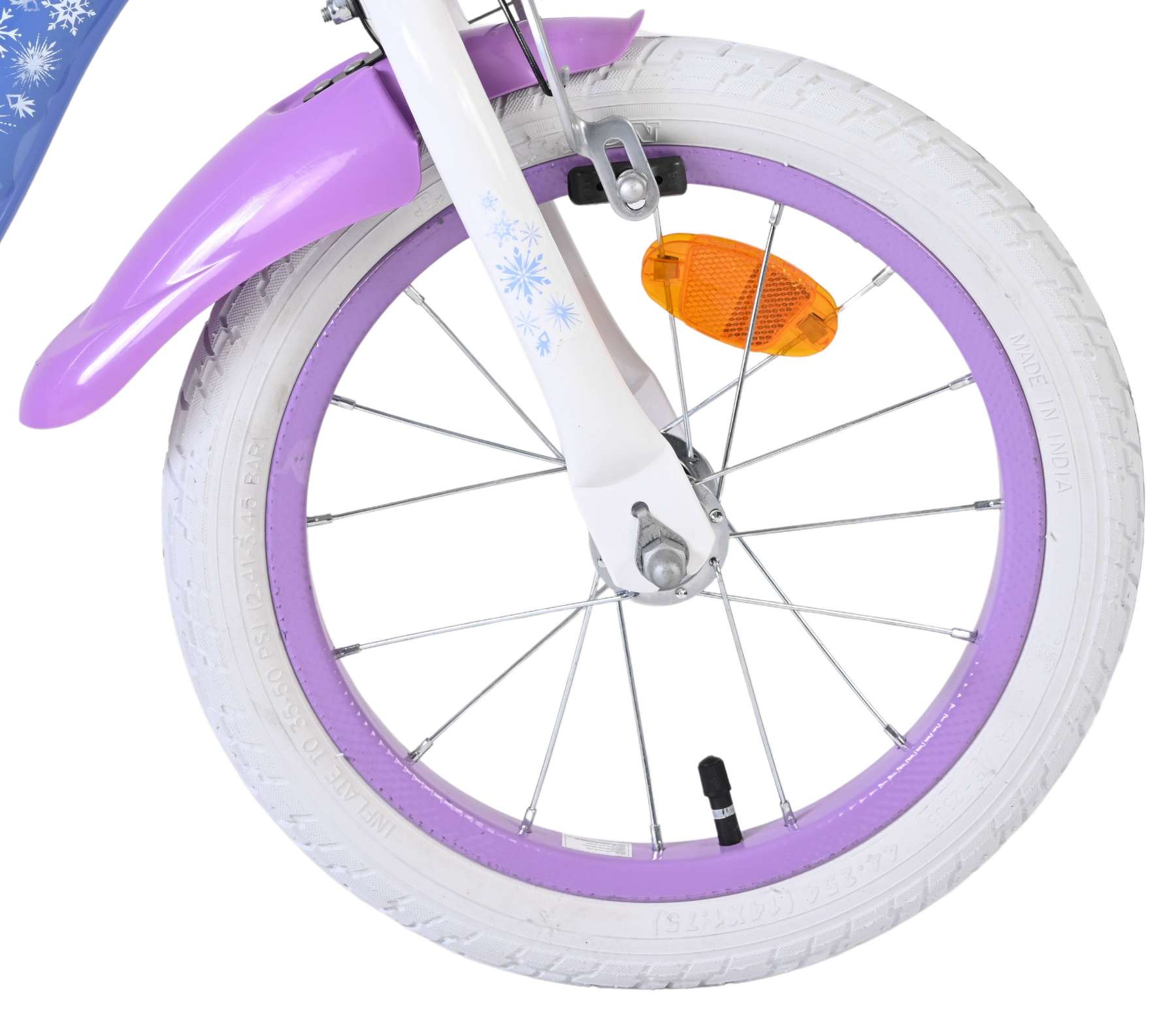 Volare Disney Frozen 2 Kinderfahrrad – Mädchen – 14 Zoll – Blau Lila – Zwei Handbremsen