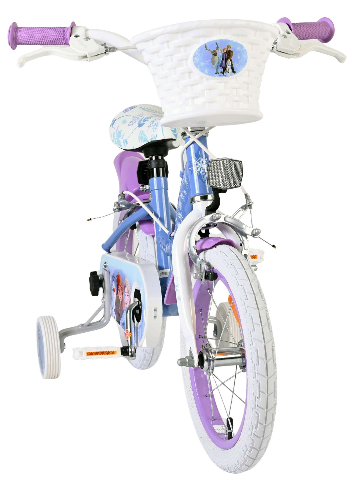 Volare Disney Frozen 2 Kinderfahrrad – Mädchen – 14 Zoll – Blau Lila – Zwei Handbremsen