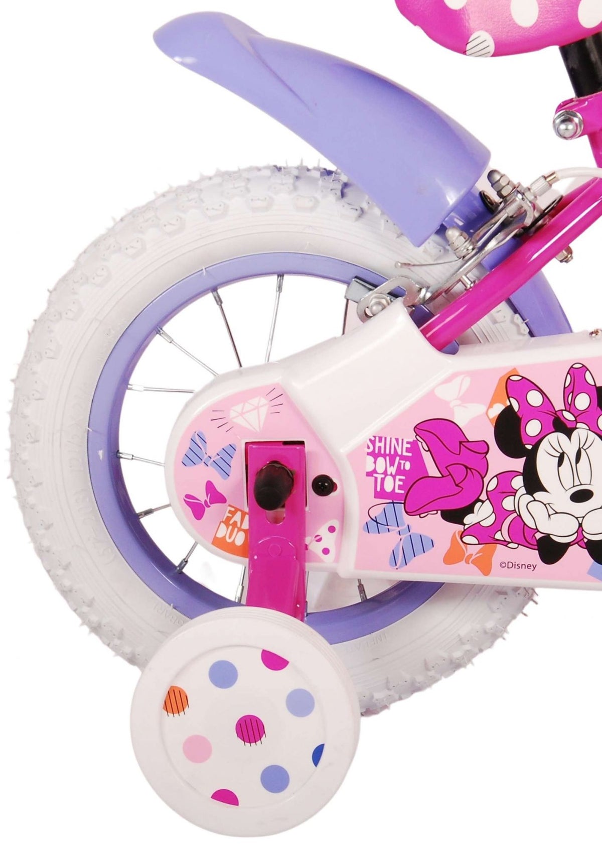 Disney Minnie süßest aller Zeiten! Kinderfahrrad - Mädchen - 12 Zoll - Pink - Zwei Handbremsen