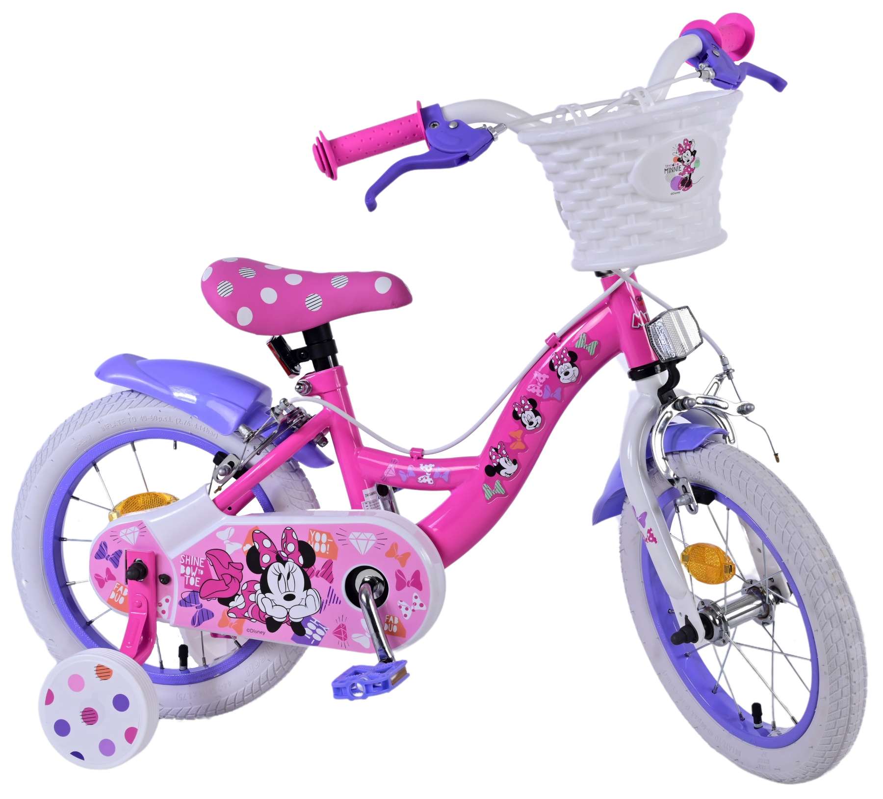 Disney Minnie Children's Bike Girls 14 Zoll rosa zwei Handbremsen