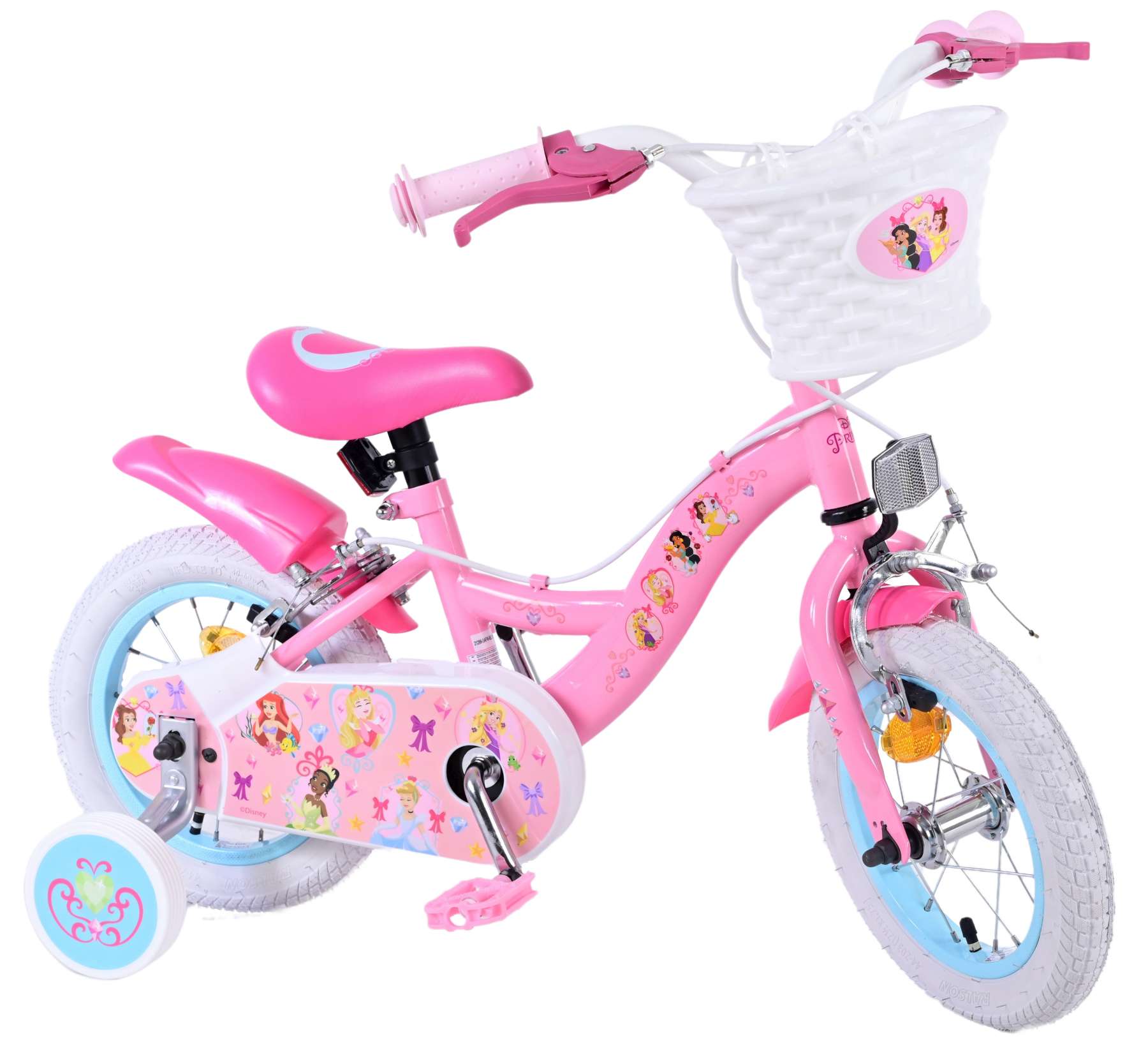 Volare Magic Royals Kinderfahrrad – Mädchen – 12 Zoll – Pink – zwei Handbremsen
