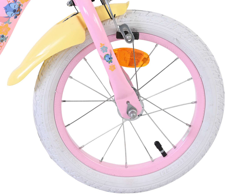 Stich Disney Stitch Kinderfahrrad – Mädchen – 14 Zoll – Pink – zwei Handbremsen