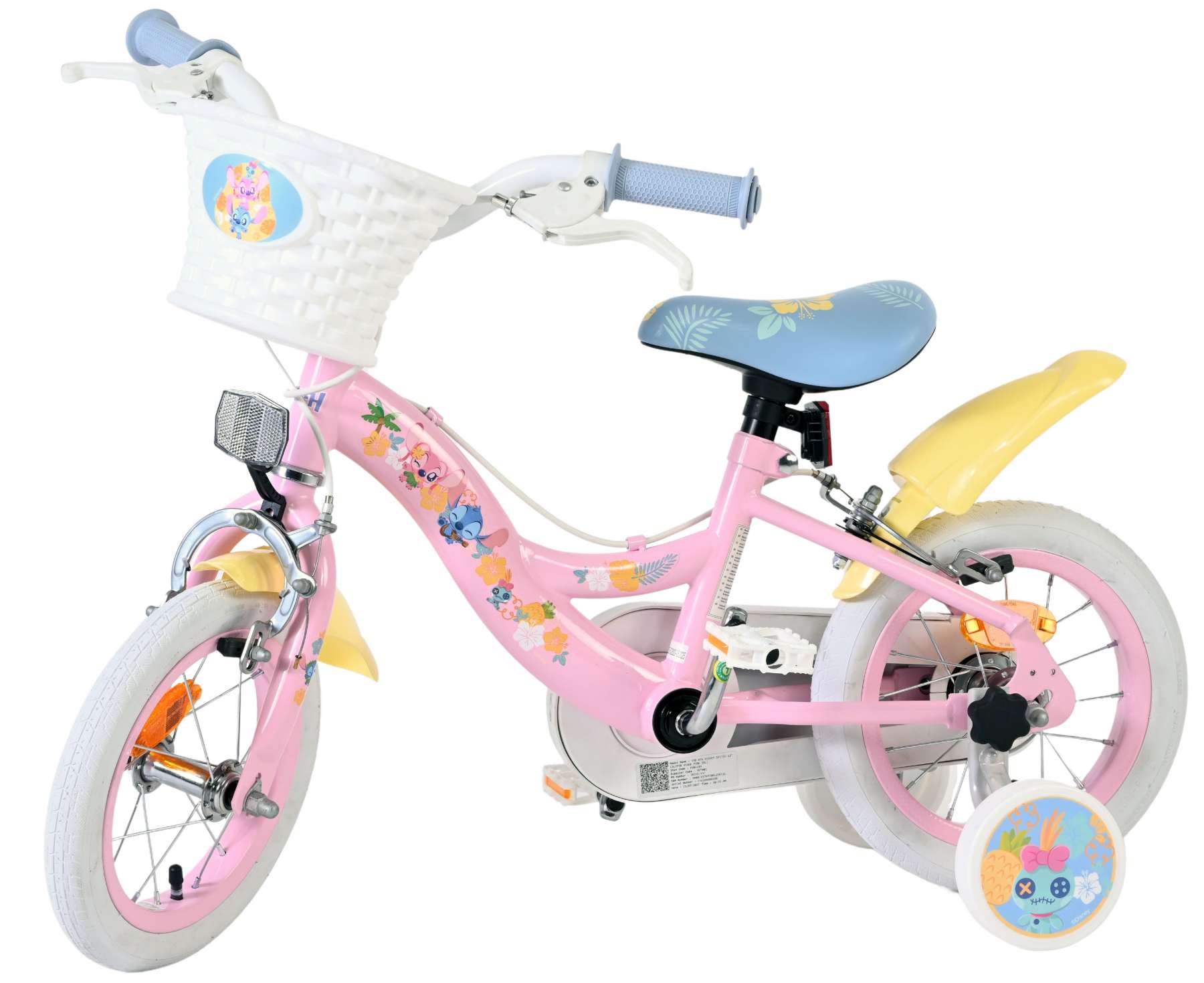 Volare Koala Kinderfahrrad – Mädchen – 12 Zoll – Pink – zwei Handbremsen