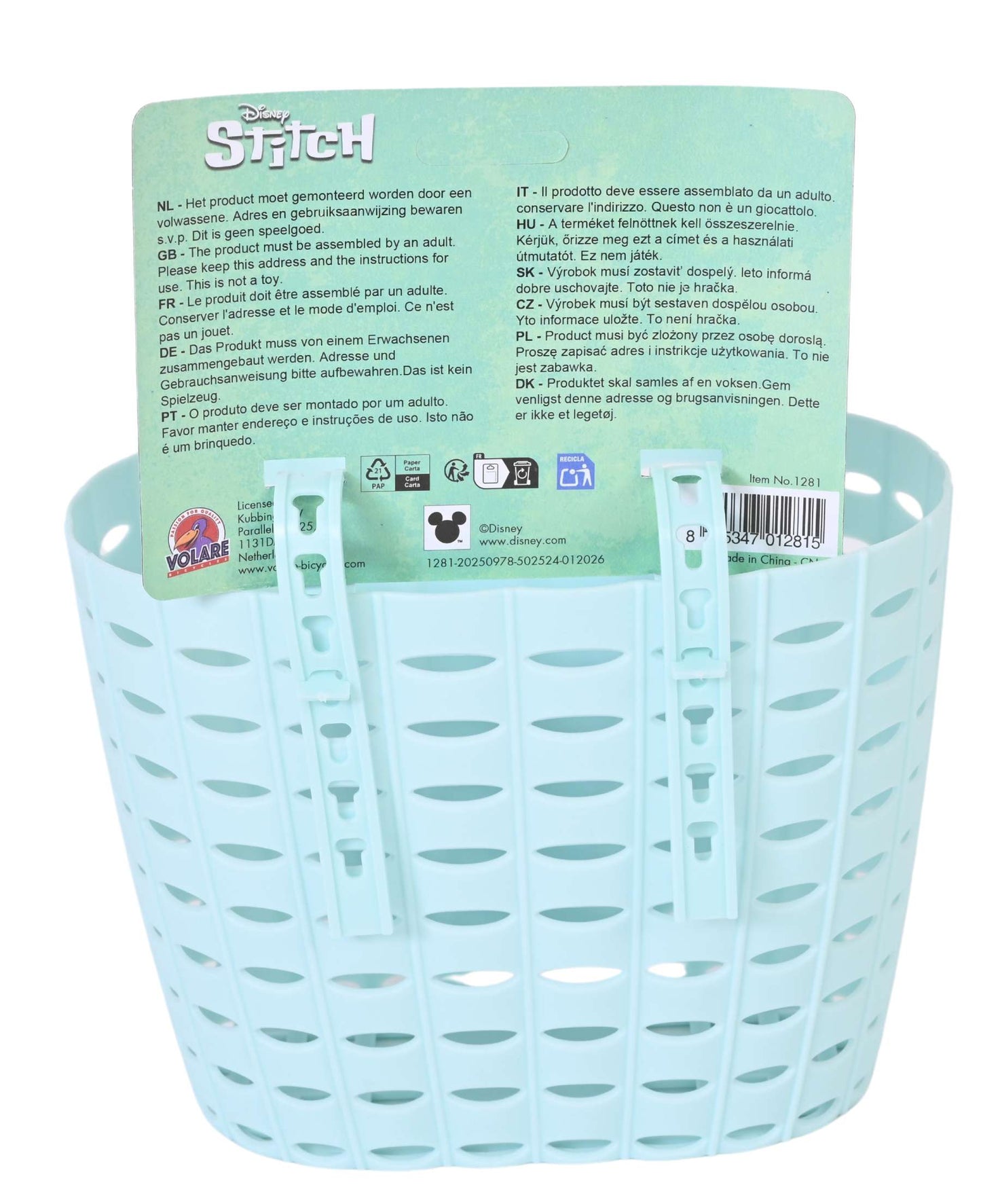 Stich Disney Stitch Plastikkorb – einfarbig – blau