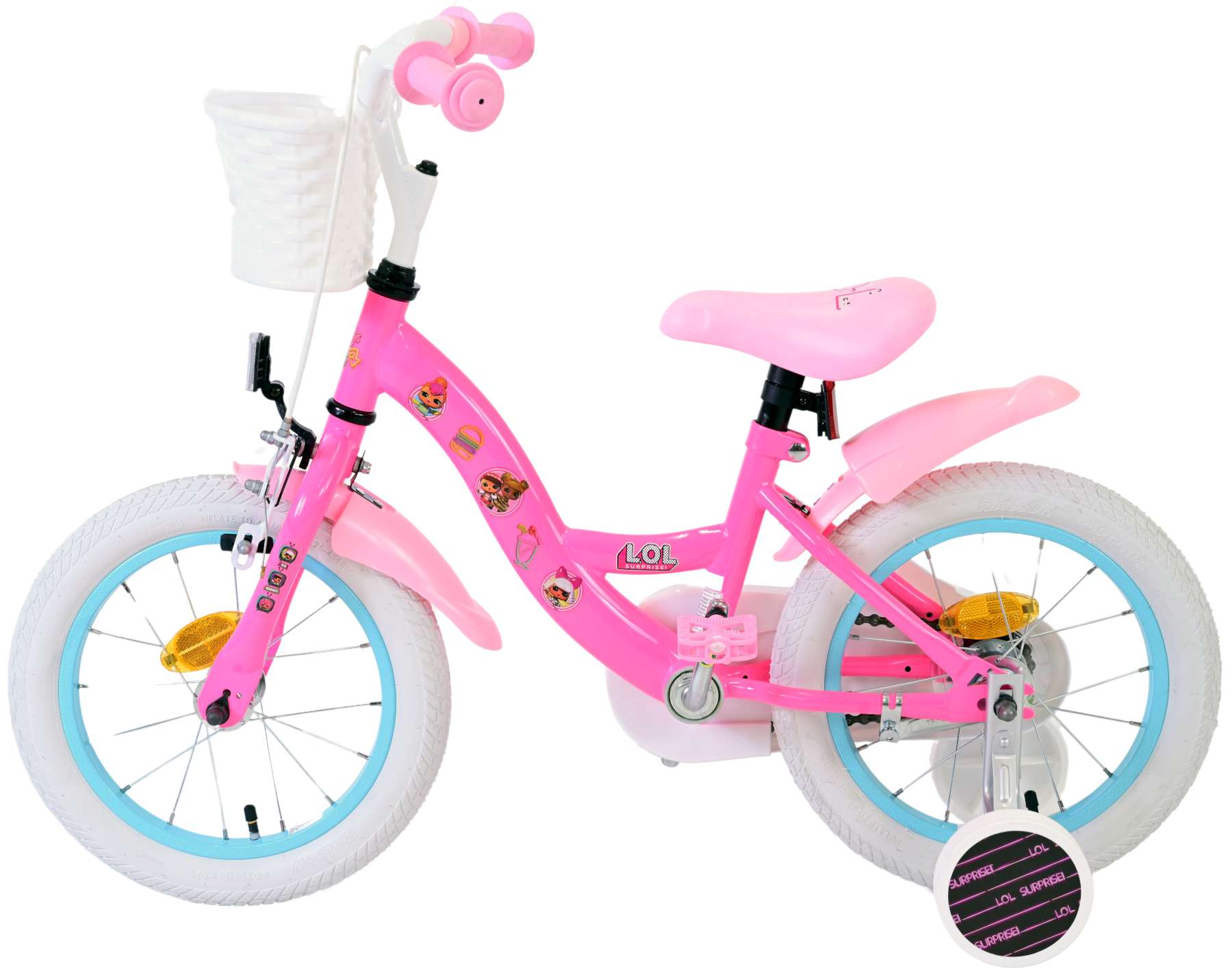 Volare Dolls Kinderfahrrad - Mädchen - 14 Zoll - Pink