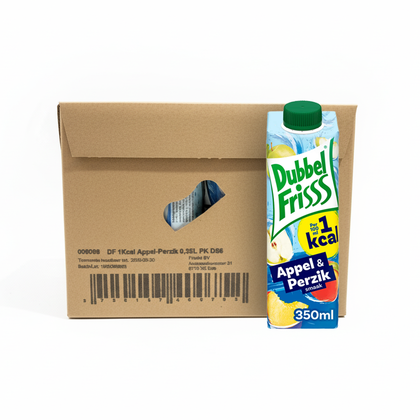 Dubbelfrisss 1kcal Apfel-Pfirsich-Packung (8x 350ml)