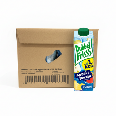 Dubbelfrisss 1kcal Apfel-Pfirsich-Packung (8x 350ml)