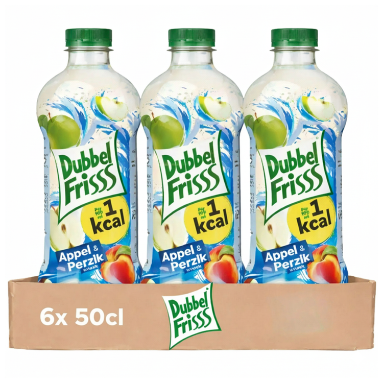 Dubbelfrisss Apfel-Pfirsich 1kcal Haustier (6x 50cl)
