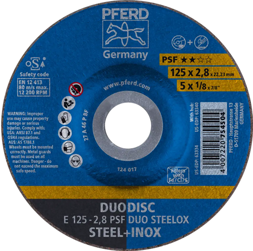 Pferd Kombischeibe 125-2,8 Duo Steelox | 10 Stk