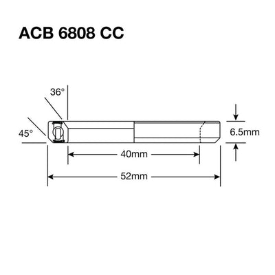 Enduro Lower Ball Head ACB 6808 CC 40x52x6.5 (36x45 °) Schwarz