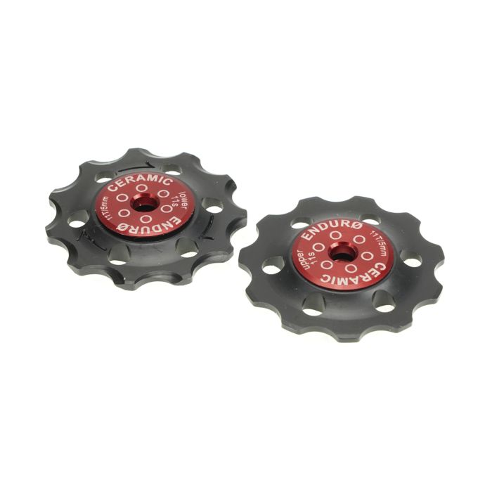 Enduro-Lager-Stützradsatz Zero Keramik – Shimano – 11 Gänge – rot