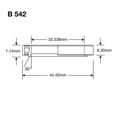 Enduro-Lager B 542 SS – 440c Edelstahl (Schrägkontakt) – 1 5 16'' x 1 3 4'' x 9 32''