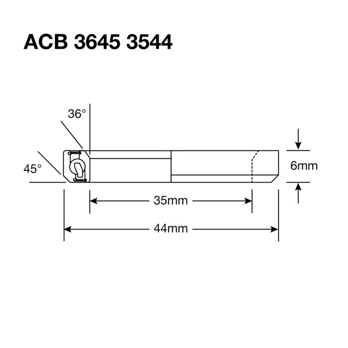 Enduro-Lager ACB 3645 3544 SS – 440c rostfrei (Schrägkontakt) – 35 x 44 x 5,5 (36 x 45°)