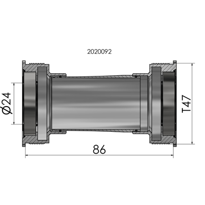 Tretlager Elvedes Gewinde passend T47 Shimano innen 86 mm