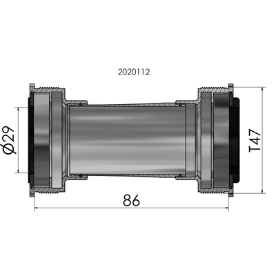 Innenlager Elvedes Gewinde passend für T47 SRAM DUB innen 86mm
