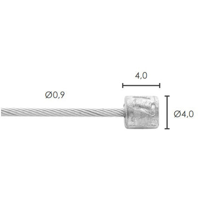 ELVEDEN SCHAKEL BINNenkabel Ø0,9 mm 2500 mm Nø4x4 Edelstahl (50.)